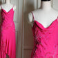 Pink Elegant Exquisite Beading Spaghetti Strap Long Chiffon Ball Gown Evening Dress Party Dress nv3674