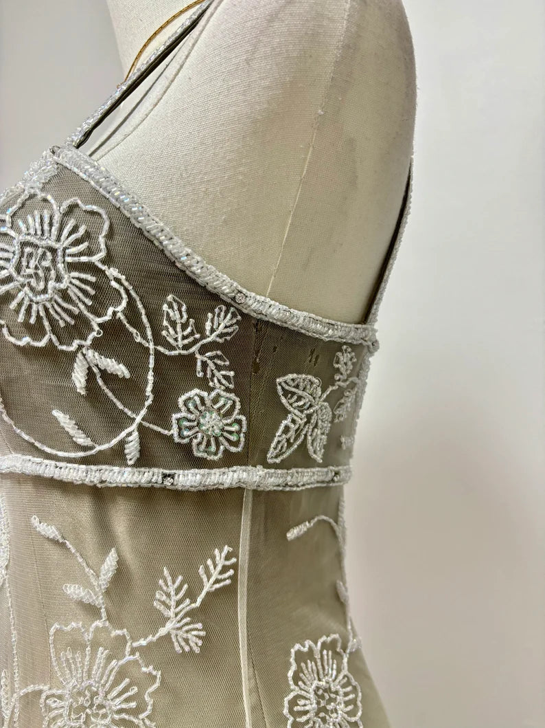 Gold yellow retro fashion gradient exquisite beaded long tulle ball gown, evening dress, party dress nv3701