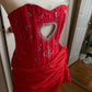 Red Sweet Cute Exquisite Rhinestone Lace Short Mini Homecoming Dress Birthday Party Dress nv3885