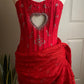 Red Sweet Cute Exquisite Rhinestone Lace Short Mini Homecoming Dress Birthday Party Dress nv3885