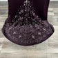 Dark purple retro fashion exquisite beaded long satin floor-length ball gown, evening dress, party dress nv3703