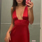 Red Deep V Neck Short Prom Dress Homecoming Dress Party Dress nv2264
