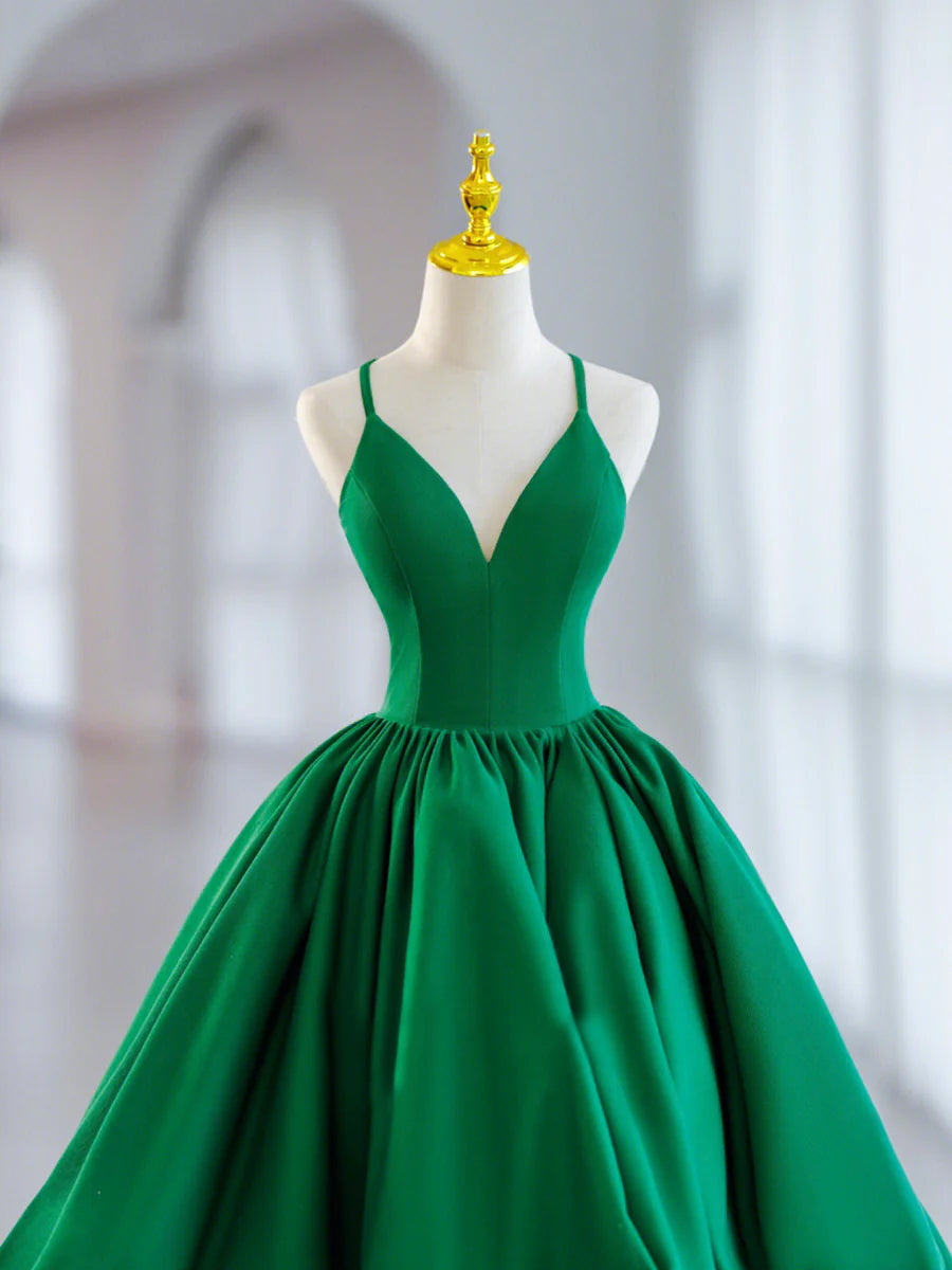 Green V-Neck Satin Short Prom Dress, A-Line Green Evening Dress nv1585 NiceVestidos Green V-Neck Satin Short Prom Dress, A-Line Green Evening Dress nv1585 NiceVestidos