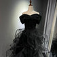 Black shimmering long tulle ball gown NV6629