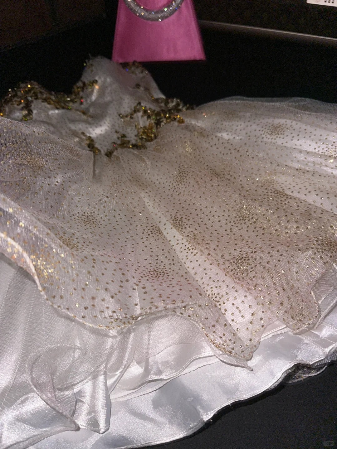 White gold homecoming dress sequined rhinestone short tulle ball gown evening dress nv4428