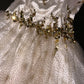 White gold homecoming dress sequined rhinestone short tulle ball gown evening dress nv4428