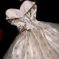 White gold homecoming dress sequined rhinestone short tulle ball gown evening dress nv4428