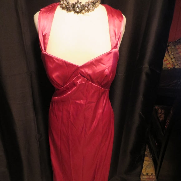 Pink Fashion Elegant Strap Long Backless Satin Floor Length Train Formal Prom Dress Evening Dress Party Dress nv3660