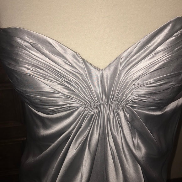 Silver Fashion Elegant Off Shoulder Long Satin Formal Prom Dress Evening Gown Party Dress nv3650