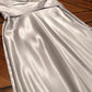 Silver Fashion Elegant Off Shoulder Long Satin Formal Prom Dress Evening Gown Party Dress nv3650