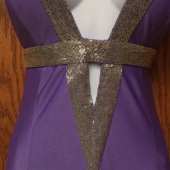 Purple vintage fashion V-neck cross straps long satin elegant prom dress, evening dress, party dress nv3710