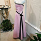 Pink Vintage Fashion Elegant Ribbon Long Satin Ball Gown Evening Dress Party Dress nv3564
