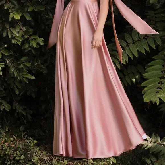 Pink/Yellow Fashion Elegant Off Shoulder Sleeveless A-Line Long Satin Ball Gown Evening Dress Birthday Party Dress Prom Dress Graduation Dress Bridesmaid Dress nv4006