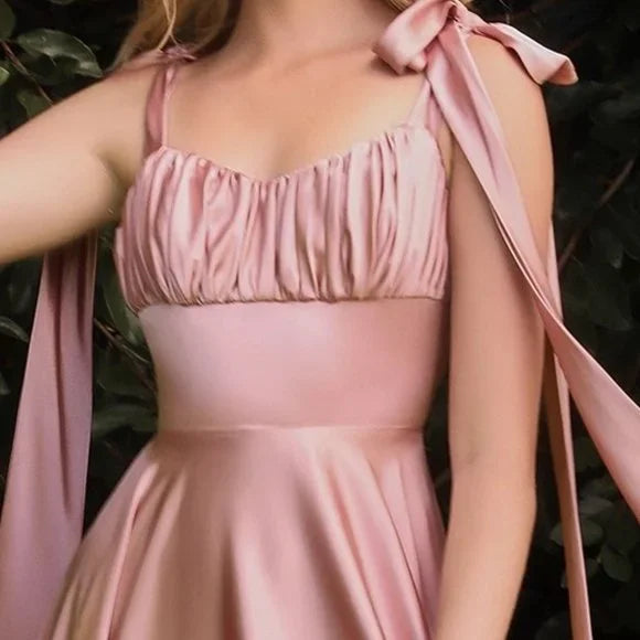 Pink/Yellow Fashion Elegant Off Shoulder Sleeveless A-Line Long Satin Ball Gown Evening Dress Birthday Party Dress Prom Dress Graduation Dress Bridesmaid Dress nv4006