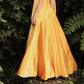 Pink/Yellow Fashion Elegant Off Shoulder Sleeveless A-Line Long Satin Ball Gown Evening Dress Birthday Party Dress Prom Dress Graduation Dress Bridesmaid Dress nv4006