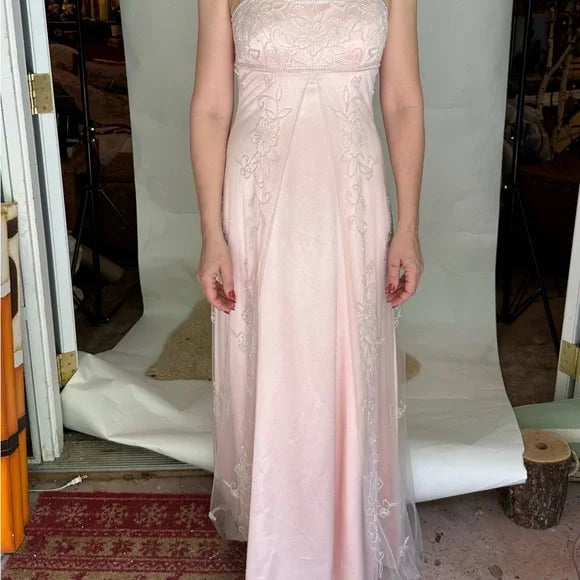 Robe de soirée longue en satin et tulle, rose brillant, à la mode, avec perles exquises, robe de bal, robe de soirée, robe de bal, nv3750