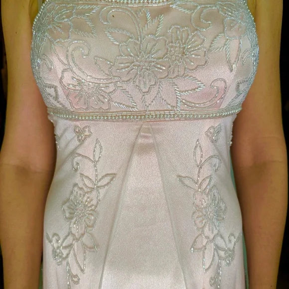 Robe de soirée longue en satin et tulle, rose brillant, à la mode, avec perles exquises, robe de bal, robe de soirée, robe de bal, nv3750