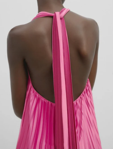 Elegant green/pink long satin prom dress nv5320