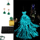 Blue sparkling beaded long tulle ball gown evening dress nv5251