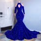 NiceVestidos-_Royal Blue Glamorous Off-The-Shoulder Sequined Long-Sleeved Floor-Length Ball Gown NV6061