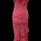 NiceVestidos-Vintage Pink Rose Flower Asymmetrical Fairy Beaded Unique Homecoming Dress nv5457
