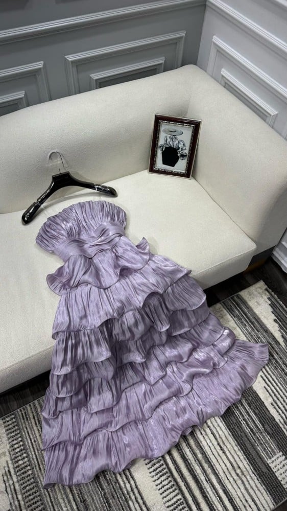 Off Shoulder Wave Tiered Mini Party Dress Birthday Outfit Evening Dress Prom Dress nv2049