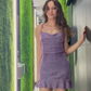 NiceVestidos--Purple Sparkling Short Satin Homecoming Dress NV5689