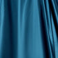 Robe de soirée longue en satin bleu paon à manches bouffantes et coupe trapèze nv2042