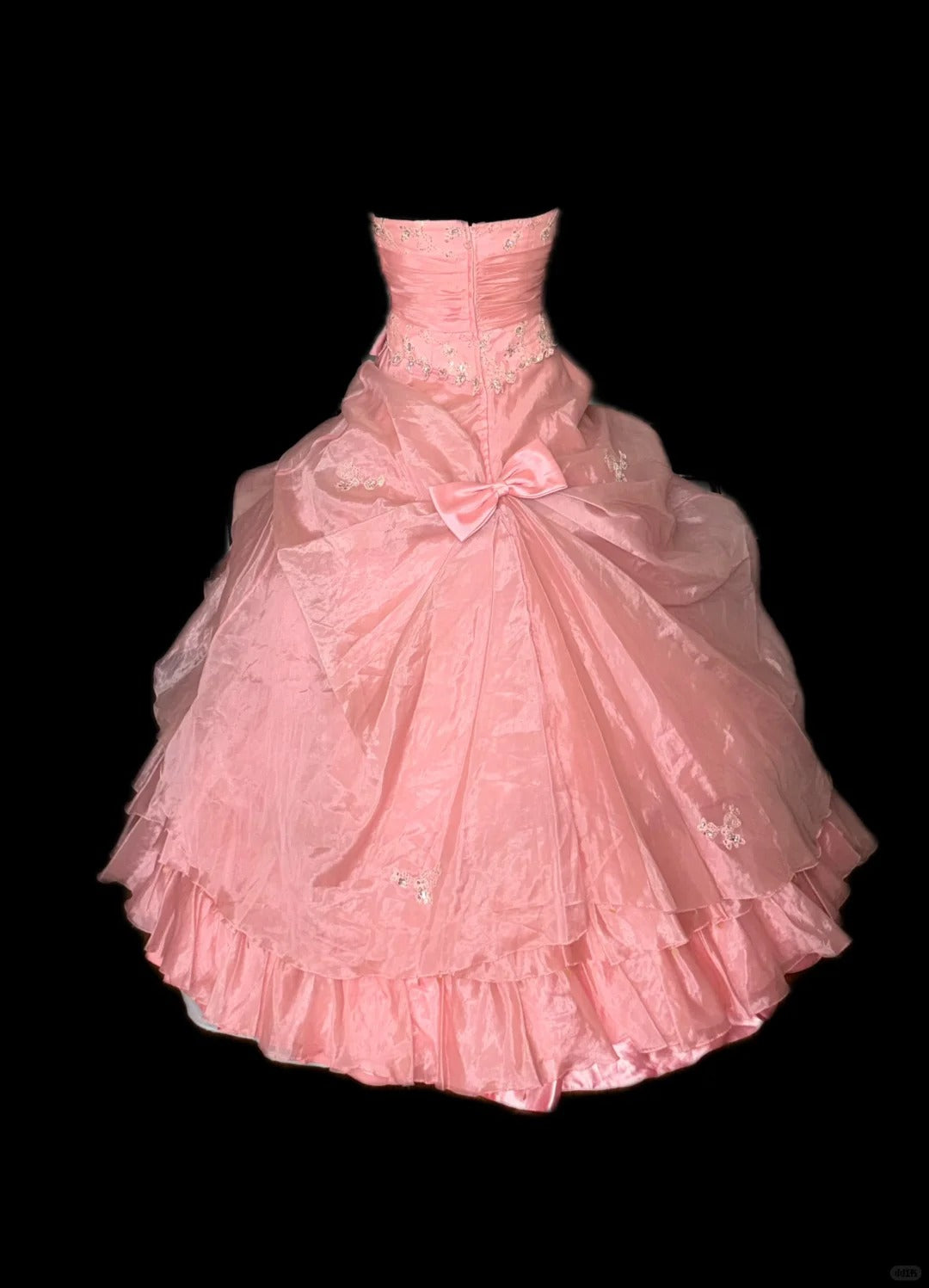 Rosa Strass elegantes langes Tüll Ballkleid Abendkleid nv4921