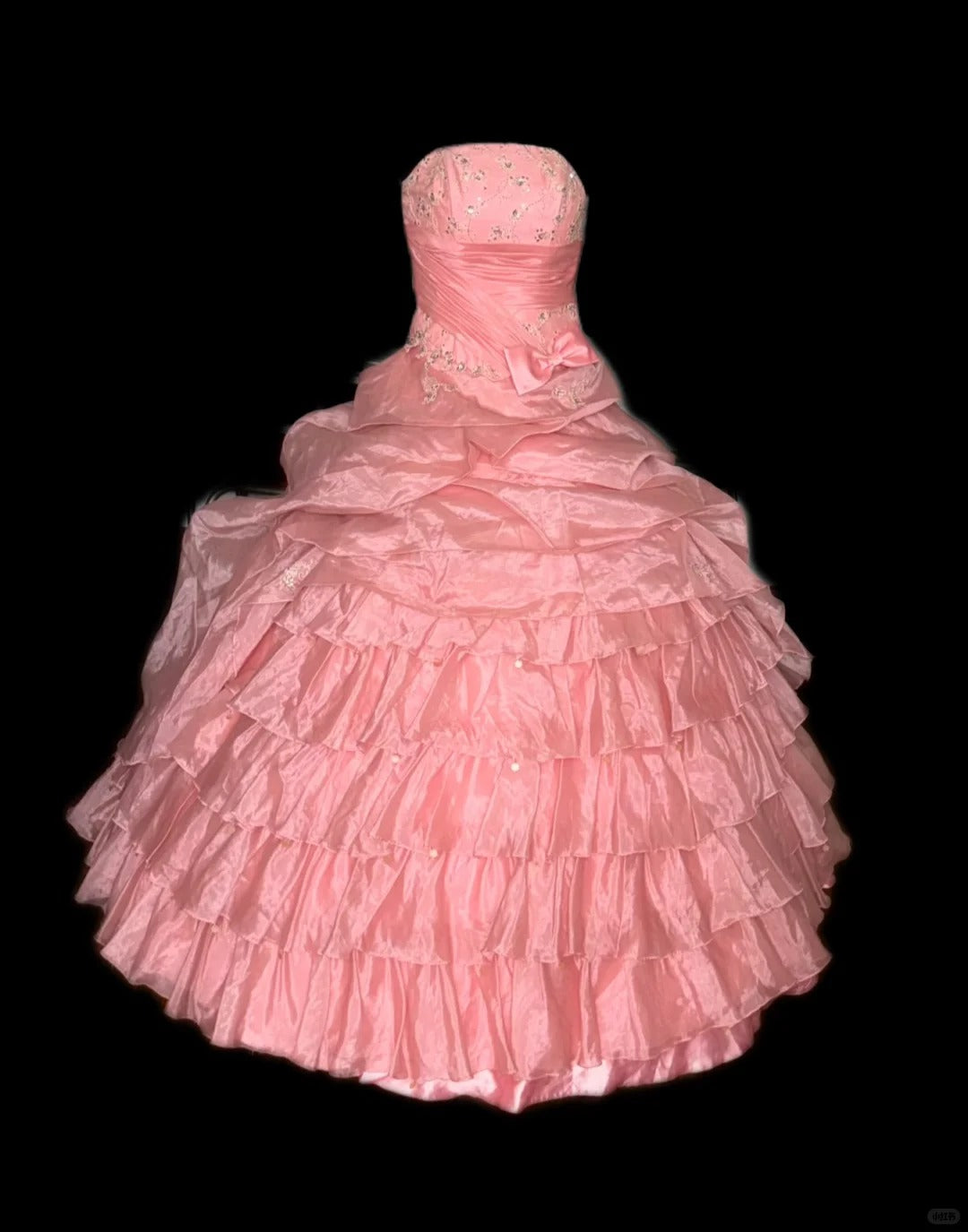 Rosa Strass elegantes langes Tüll Ballkleid Abendkleid nv4921