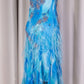Blue Beaded Long Chiffon Prom Dress Evening Dress Party Dress nv5128