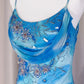 Blue Beaded Long Chiffon Prom Dress Evening Dress Party Dress nv5128