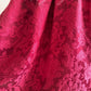 Pink Retro Elegant Red Camellia Floral A-Skirt Exquisite Lace Long Satin Ball Gown Evening Dress Party Dress Prom Dress nv4099