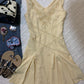 NiceVestidos--Short chiffon homecoming dress yellow exquisite floral beaded vest sleeveless dress vintage retro outfit girl dress NV5657