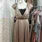 Champagne vintage short satin homecoming dress birthday party dress nv5092