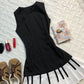 NiceVestidos--Short Chiffon Homecoming Dress Piano Black Sleeveless Dress Girls Dress NV5658