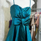 Teal vintage short satin homecoming dress birthday party dress nv5086