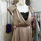 Champagne vintage short satin homecoming dress birthday party dress nv5092