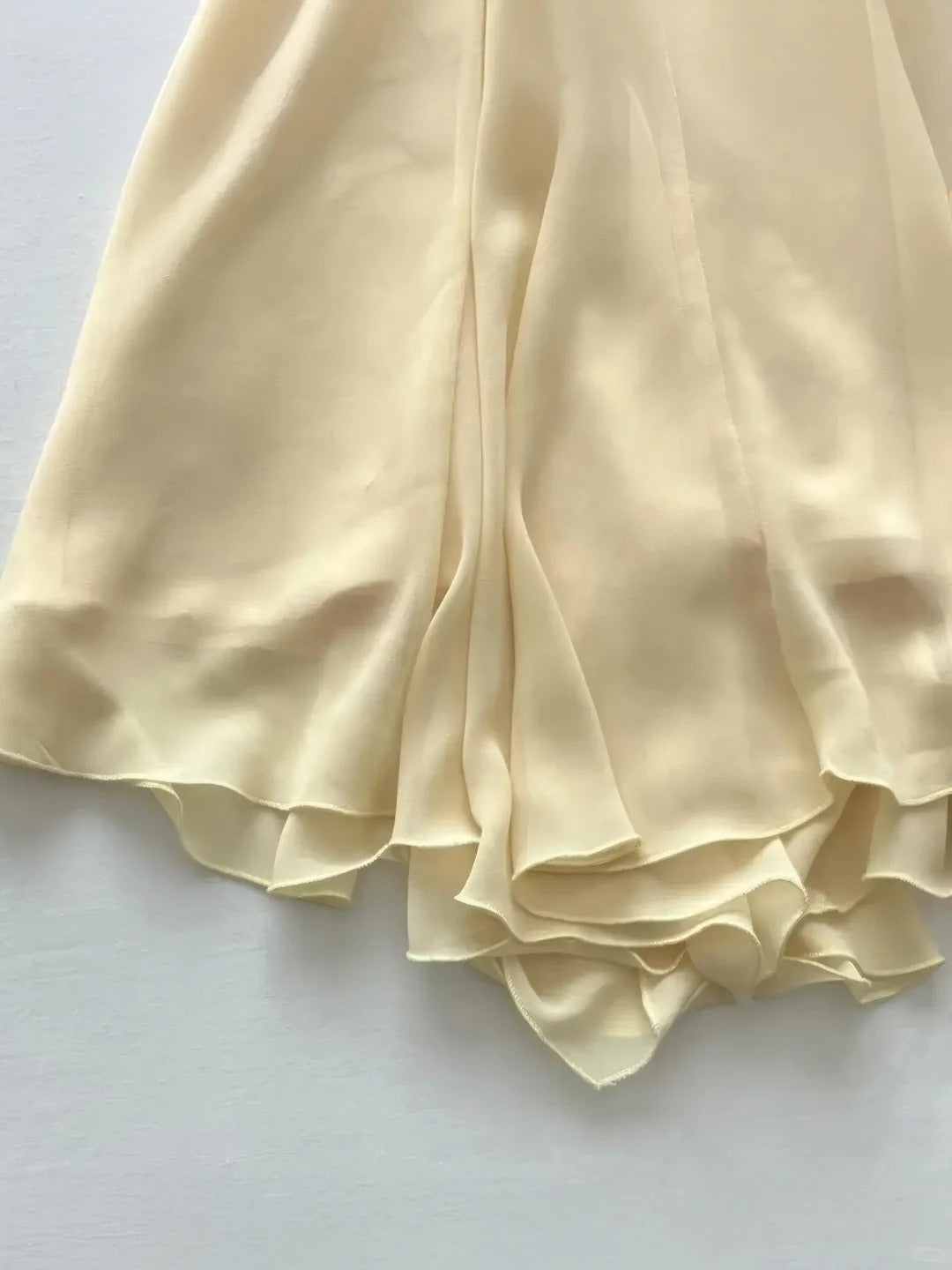 NiceVestidos--Short chiffon homecoming dress yellow exquisite floral beaded vest sleeveless dress vintage retro outfit girl dress NV5657