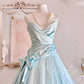 Blue Retro Cute Fashion Elegant Spaghetti Strap Long Tulle Ball Gown Evening Dress Prom Dress nv4088