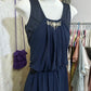 Navy blue vintage short chiffon homecoming dress birthday party dress nv5091