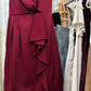 Dark red vintage short satin homecoming dress birthday party dress nv5090