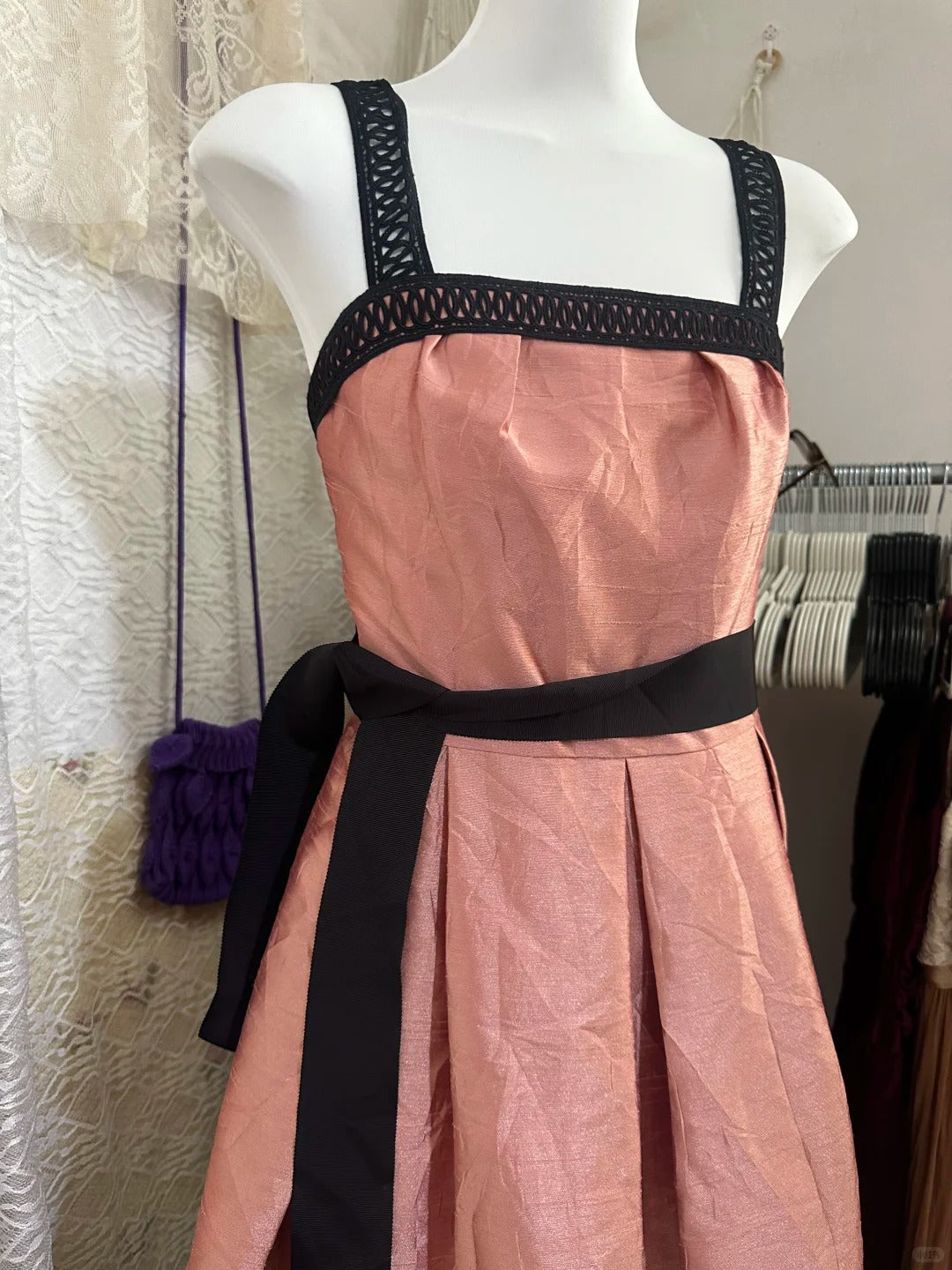 Orange pink vintage short satin homecoming dress birthday party dress nv5089