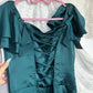 Dark green vintage short satin homecoming dress birthday party dress nv5087
