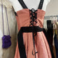 Orange pink vintage short satin homecoming dress birthday party dress nv5089