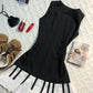 NiceVestidos--Short Chiffon Homecoming Dress Piano Black Sleeveless Dress Girls Dress NV5658