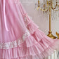 Robe de princesse longue en mousseline de soie et tulle, rose, rétro, mignonne, exquise, à la mode, avec nœud en dentelle, manches bouffantes, à volants, robe de soirée, anniversaire, cérémonie, adulte, nv4090