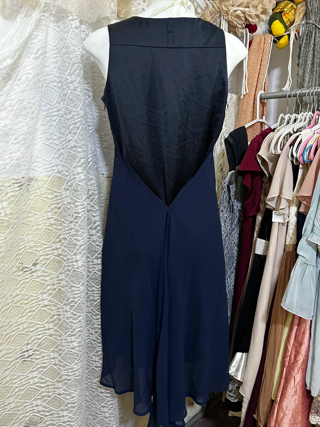 Navy blue vintage short chiffon homecoming dress birthday party dress nv5091