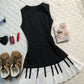 NiceVestidos--Short Chiffon Homecoming Dress Piano Black Sleeveless Dress Girls Dress NV5658