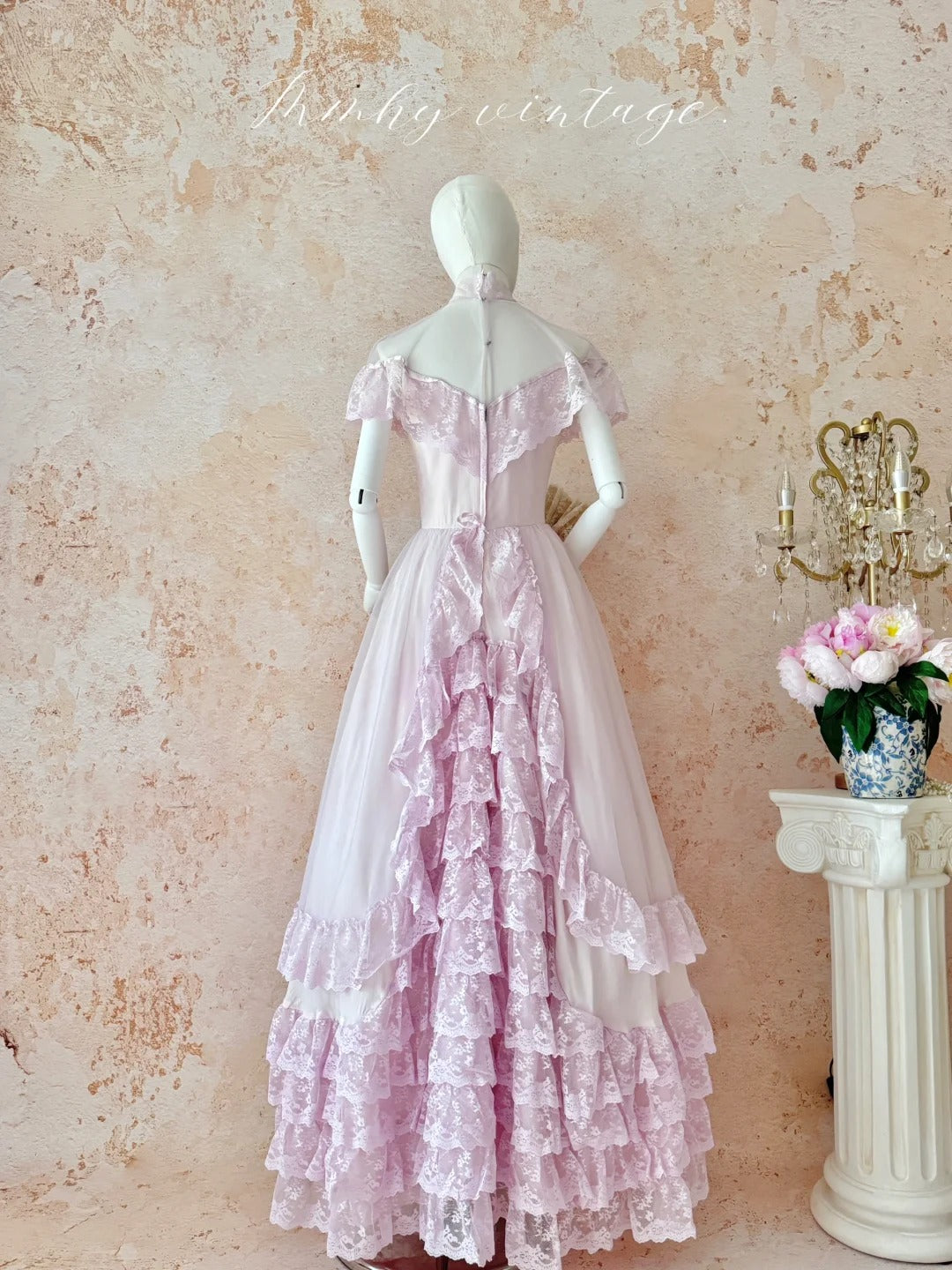 Pink Sweet Delicate Beaded Long Princess Tulle Exquisite Lace Homecoming Dress Prom Dress Evening Dress Birthday/Wedding Party Dress Quinceanera Dress nv4103